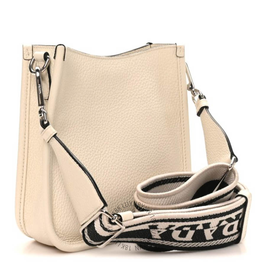 Túi xách Prada Vitello Daino Soft Mini Hobo Messenger Bag White FPTP458