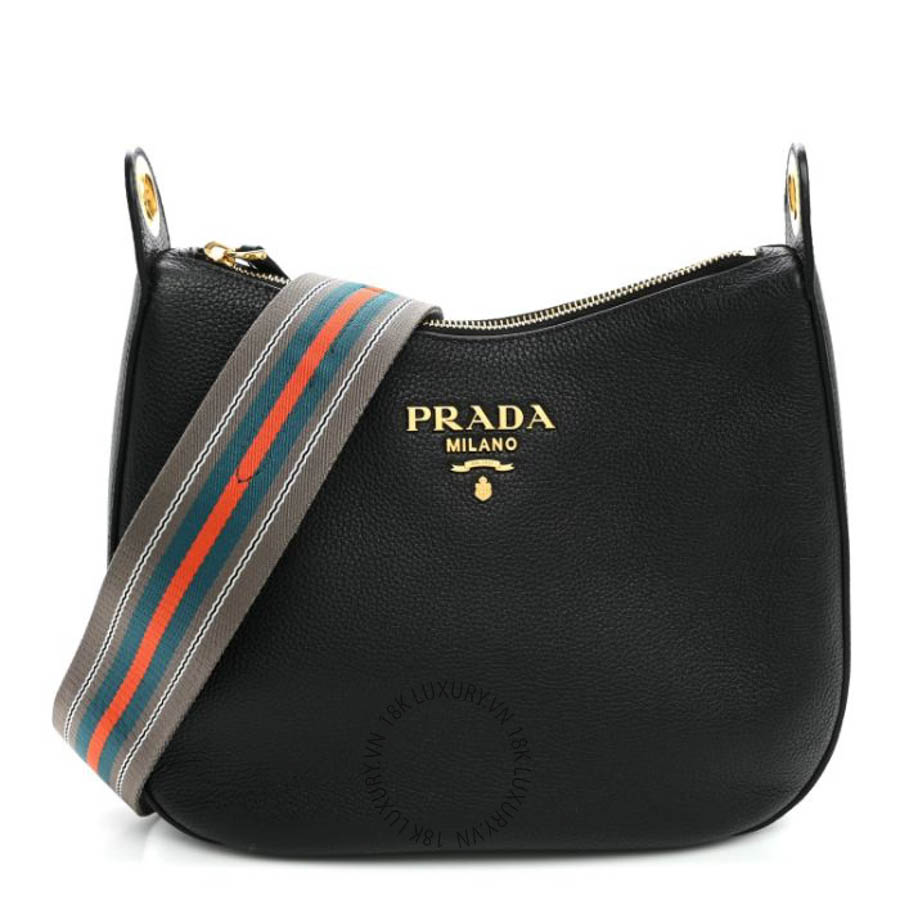 Túi xách Prada Vitello Phenix Small Zippered Messenger Hobo Black FPTP541