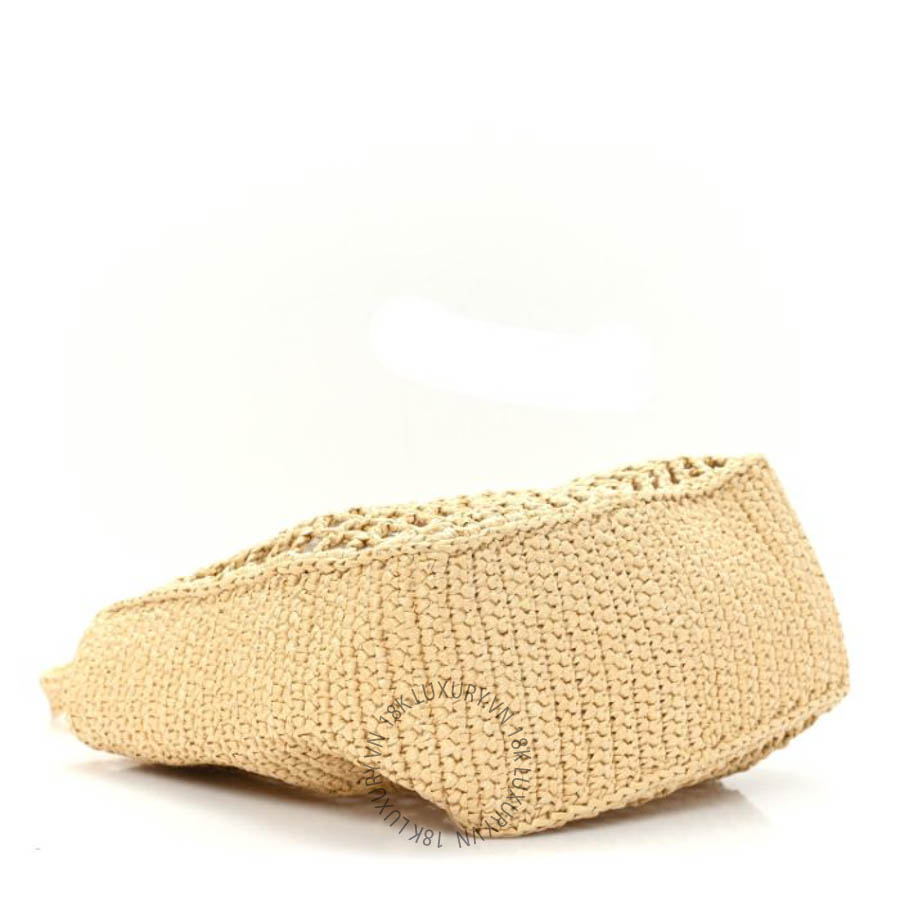 Túi xách Prada Yarn Raffia Effect Crochet Logo Embroidered Small Tote Bag Naturale FPTP456 8 Túi xách Prada Yarn Raffia Effect Crochet Logo Embroidered Small Tote Bag Naturale FPTP456