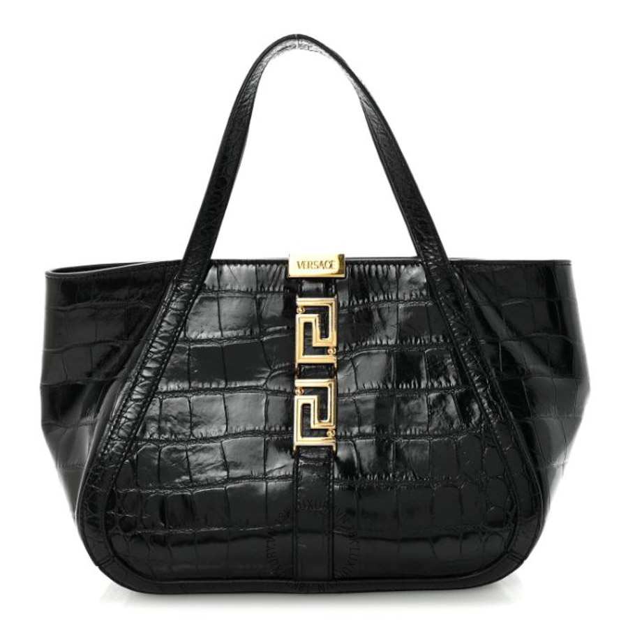 Túi xách Versace Calfskin Crocodile Embossed Small Greca Goddess Shoulder Bag TVS02
