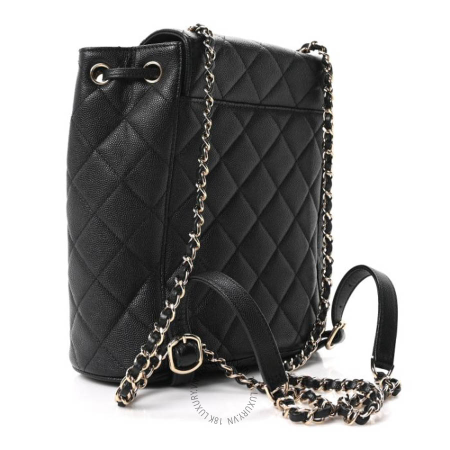 Balo Chanel Caviar Quilted Backpack Bag Black CVB834
