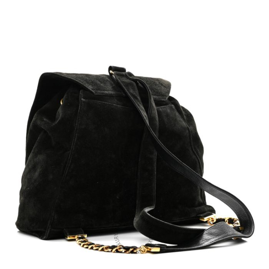 Balo Chanel Suede CC Drawstring Backpack Black CVB1138