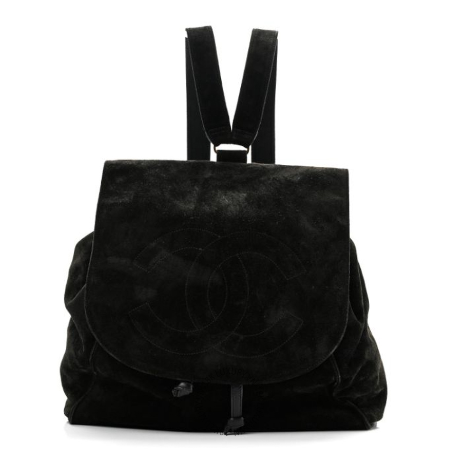Balo Chanel Suede CC Drawstring Backpack Black CVB1138