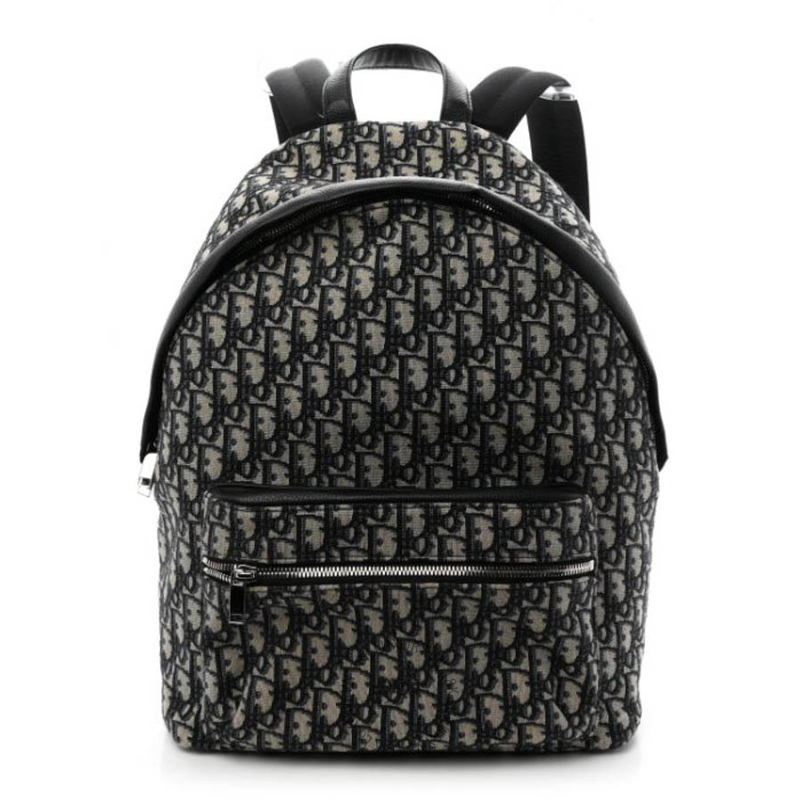 Balo Christian Dior Oblique Calfskin Rider Backpack Beige Black DIO067