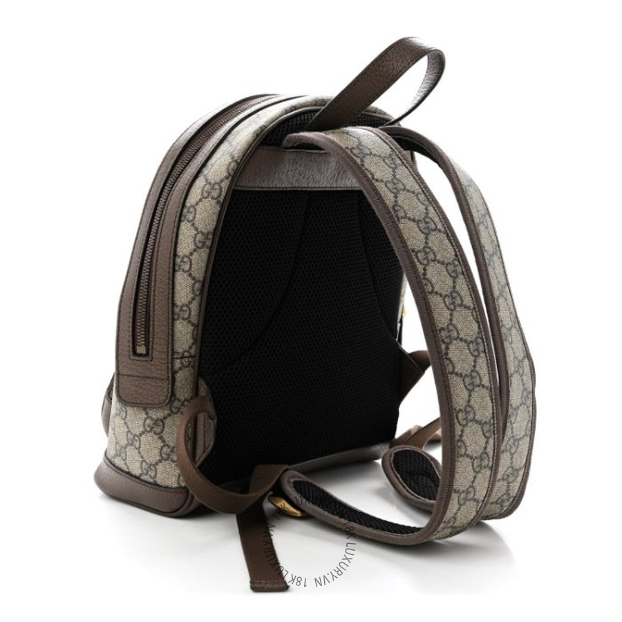 Balo Gucci GG Supreme Monogram Calfskin Web Small Ophidia Day Backpack Beige Ebony New Acero GDCB156