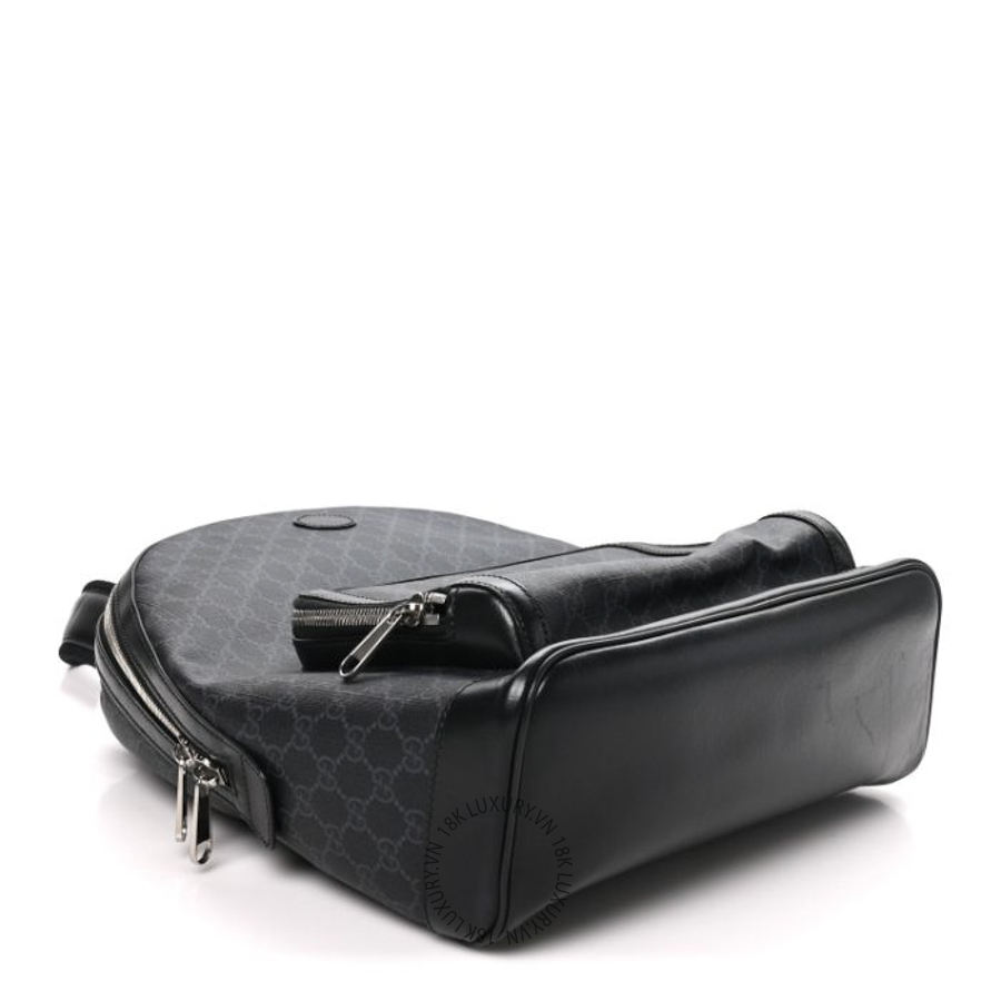 Balo Gucci GG Supreme Monogram Textured Calfskin Retro Interlocking G Backpack Black GDCB002 16 Balo Gucci GG Supreme Monogram Textured Calfskin Retro Interlocking G Backpack Black GDCB002