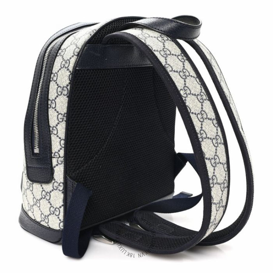 Balo Gucci GG Supreme Monogram Textured Dollar Calfskin Web Small Ophidia Day Backpack Beige Blue Black NFPG108