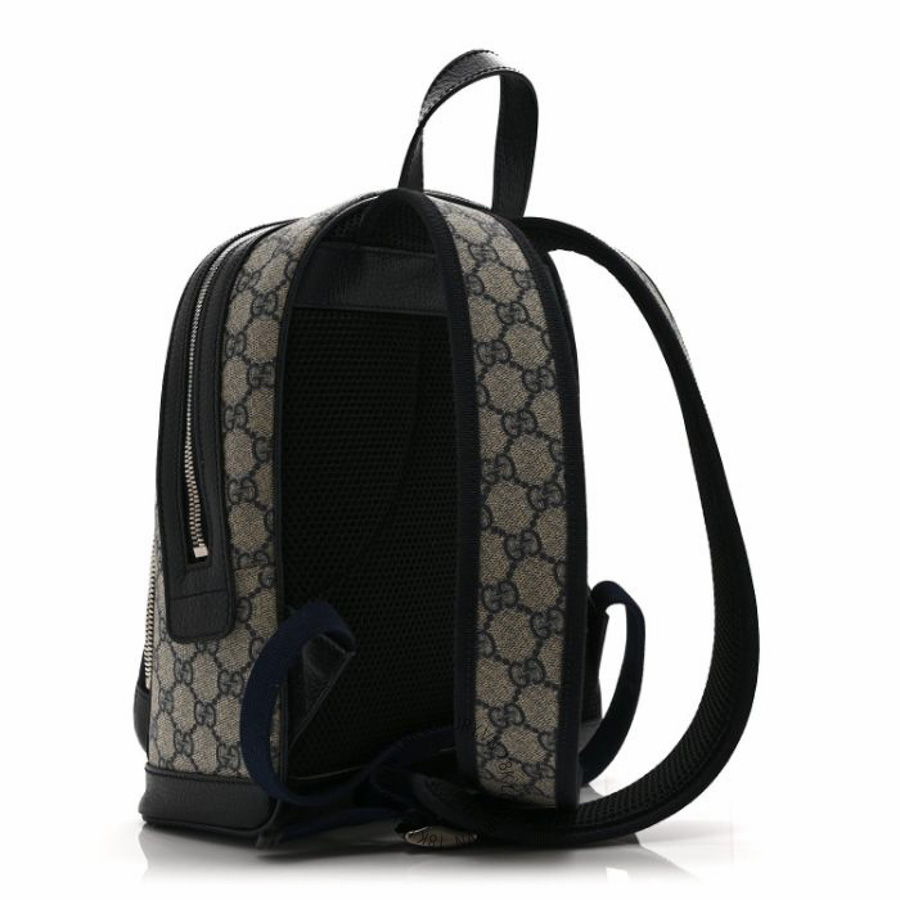 Balo Gucci GG Supreme Monogram Textured Dollar Calfskin Web Small Ophidia Day Backpack Beige Blue Black NFPG153