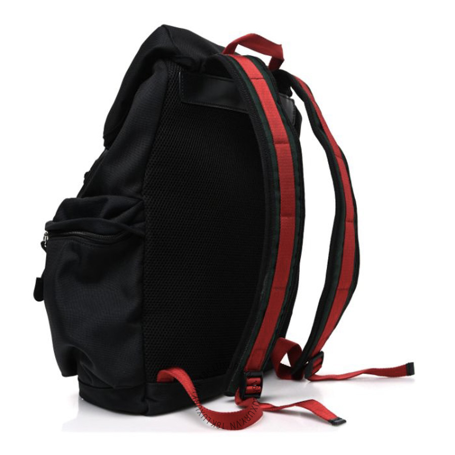 Balo Gucci Techno Canvas Web Double Buckle Backpack Black GDCB011