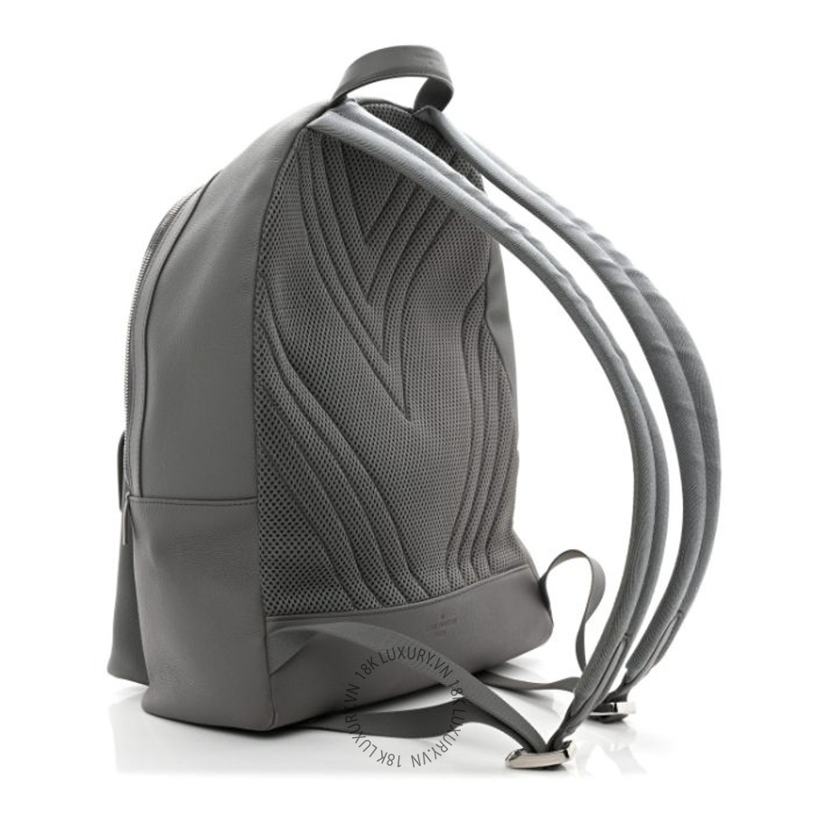 Balo Louis Vuitton Grained Calfskin Aerogram Takeoff Backpack Grey MNGR055