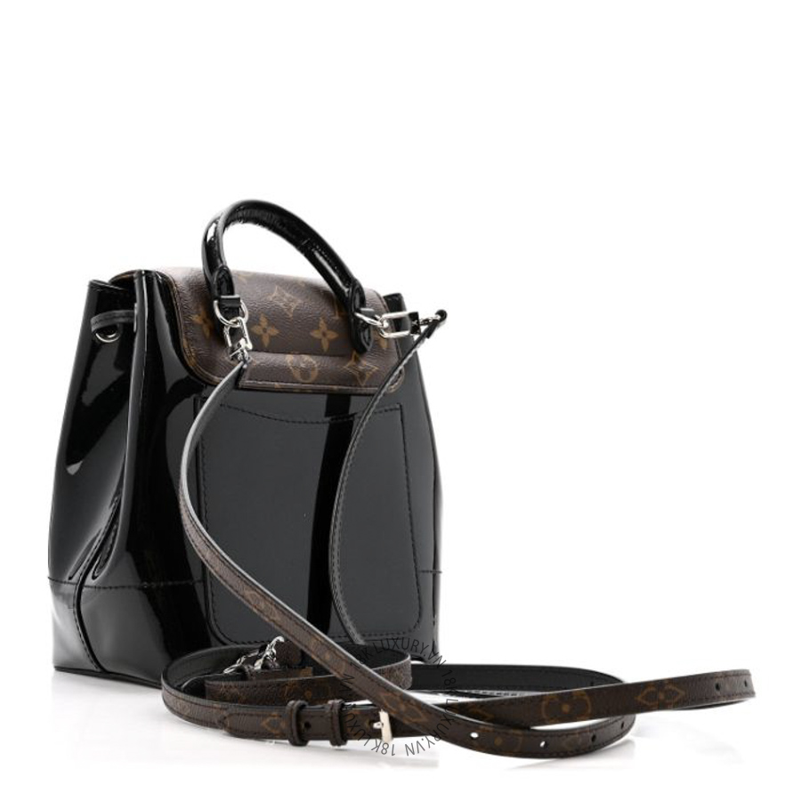 Balo Louis Vuitton Patent Monogram Hot Springs Backpack Black MNGR123