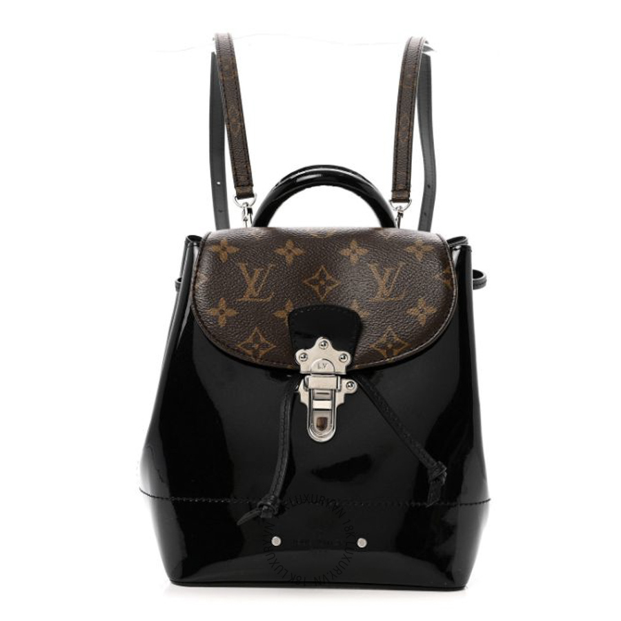 Balo Louis Vuitton Patent Monogram Hot Springs Backpack Black MNGR123