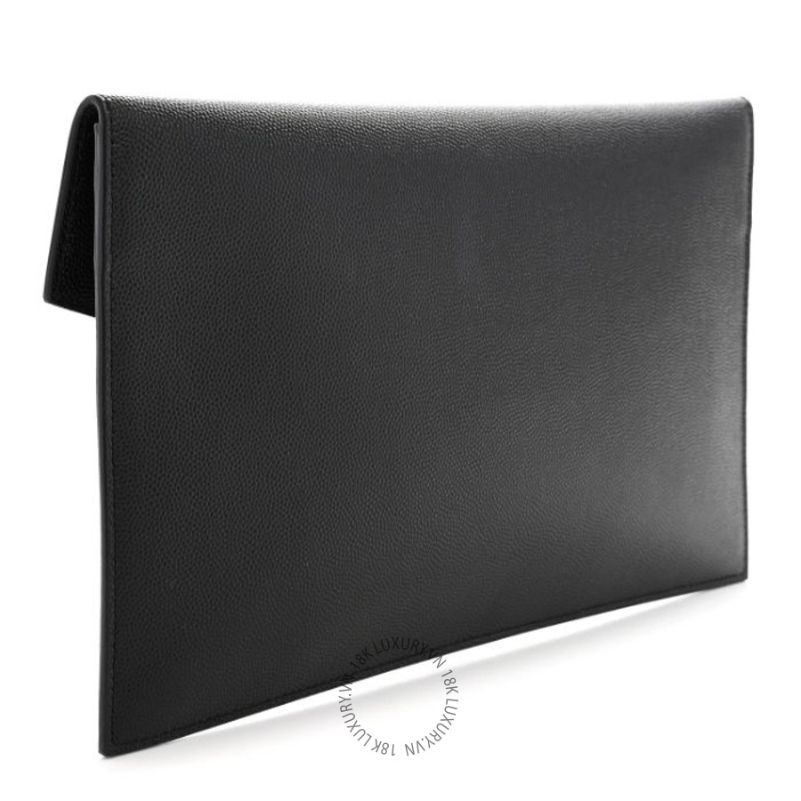 Clutch Yves Saint Laurent Grain De Poudre Uptown Pouch Black ZZN449