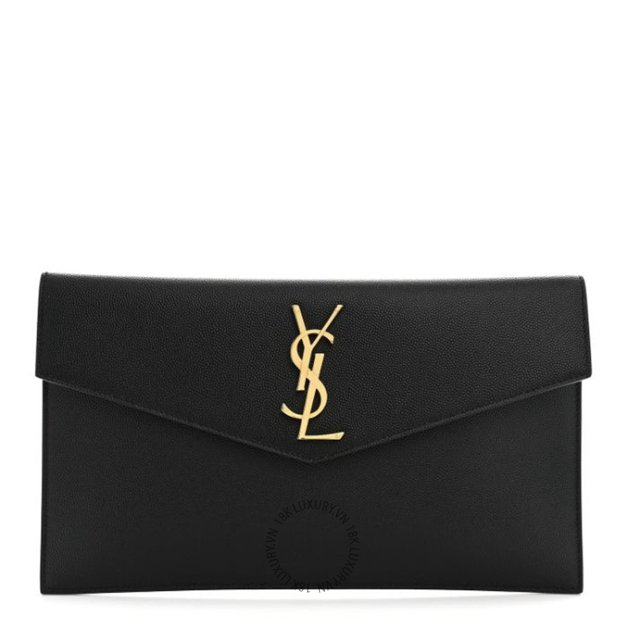 Clutch Yves Saint Laurent Grain De Poudre Uptown Pouch Black ZZN449
