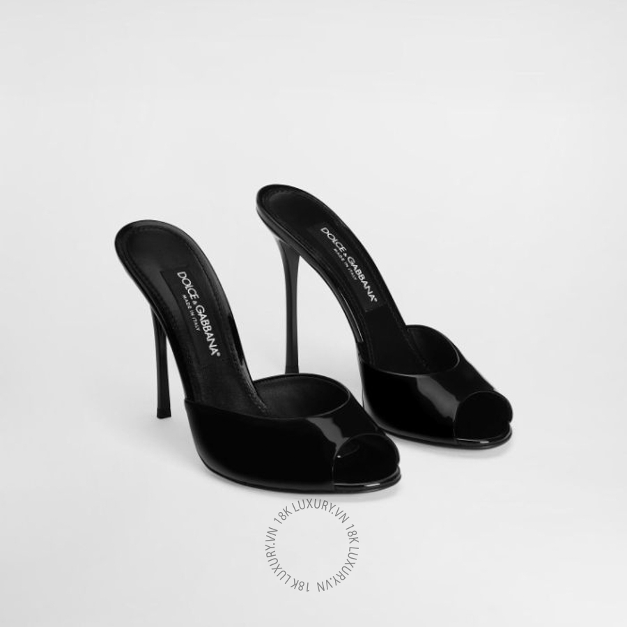 Dép cao gót D&G Keira patent leather mules CR2011A147180999 NGDG060