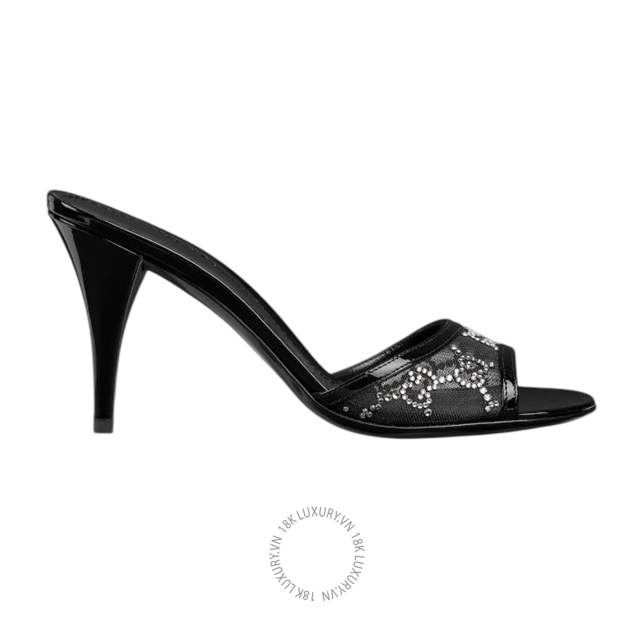 Dép Cao Gót Gucci crystal slide sandal 855831 FAEQ0 1046 GJK233