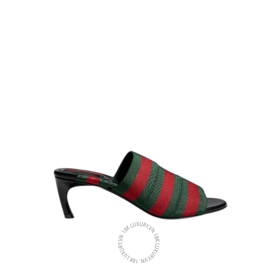 Dép Cao Gót Gucci mule sandal with Web A002YX HAAPR 8460 GJK083