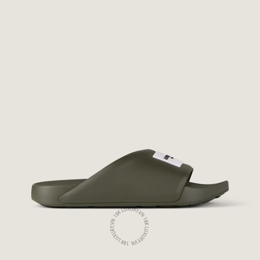 Dép quai ngang Givenchy Label Slide mules in rubber BH302MH1XL-305 NDGT003