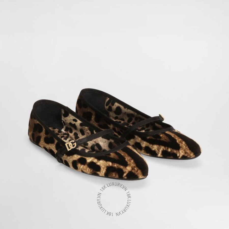Giày búp bê Dolce Gabbana Printed velvet ballet flats CB0246A6L96HY13M NGDG151