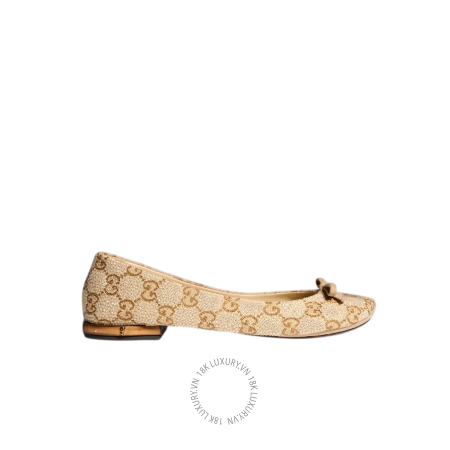 Giày Búp Bê Gucci crystal ballerina with bamboo A00948 FAGLX 9657 GJK256