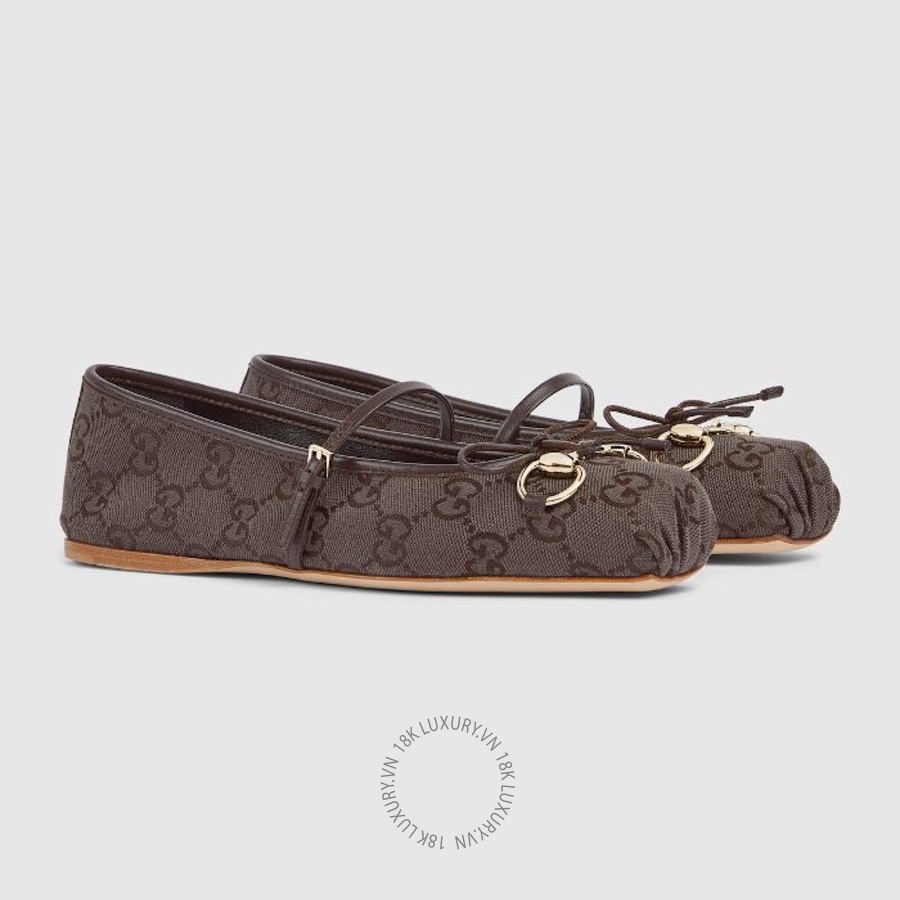 Giày Búp Bê Gucci Horsebit ballet flat 814321 FAD8F 2140 GJK027