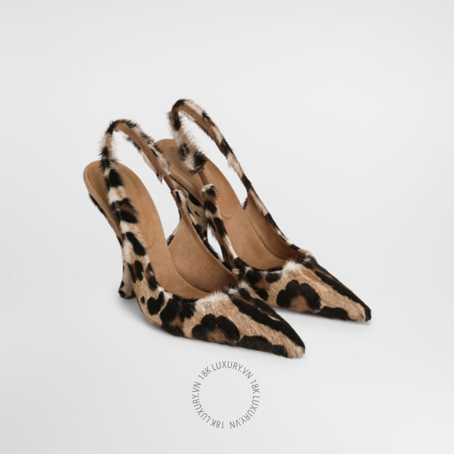 Giày cao gót Dolce Gabbana Leo kid leather slingback CG1048A04098M941 NGDG055