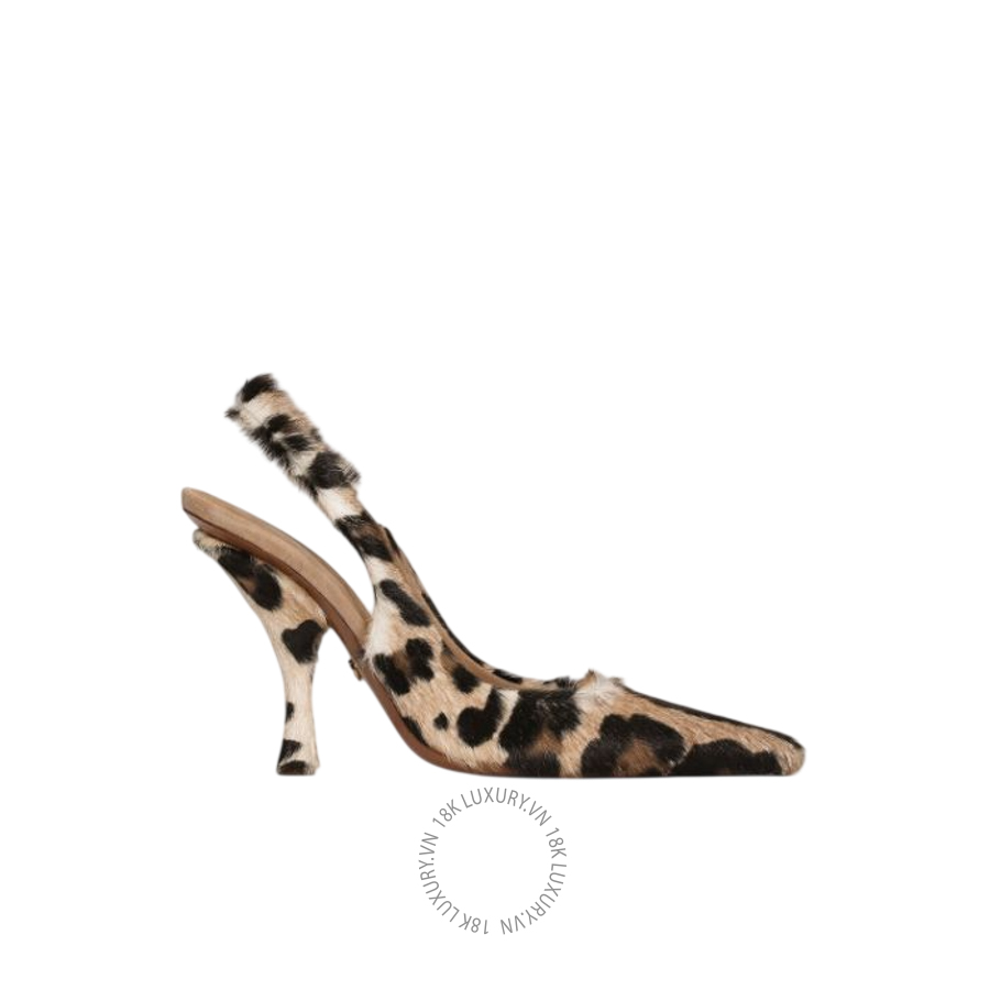 Giày cao gót Dolce Gabbana Leo kid leather slingback CG1048A04098M941 NGDG055