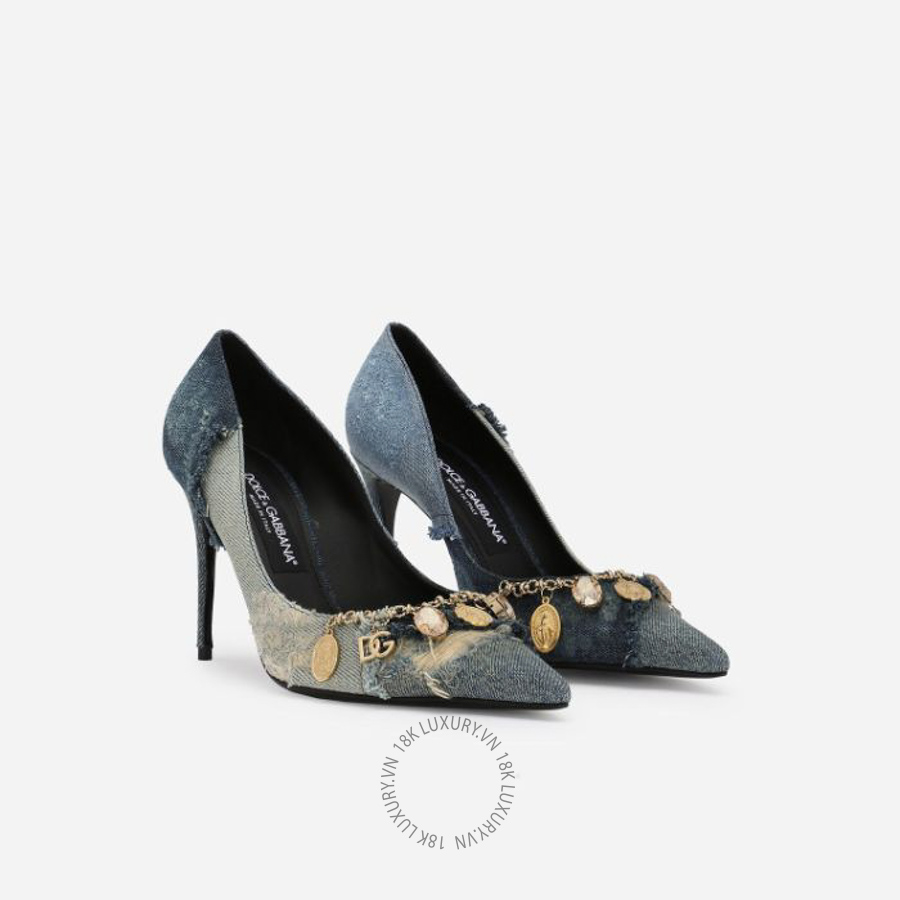 Giày cao gót Dolce Gabbana Patchwork denim pumps CD1884A564980650 NGDG202