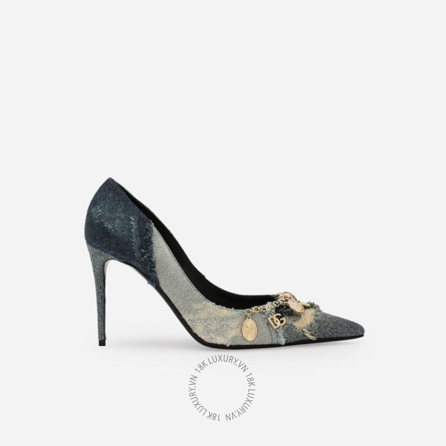 Giày cao gót Dolce Gabbana Patchwork denim pumps CD1884A564980650 NGDG202