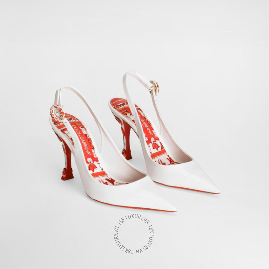 Giày cao gót Dolce Gabbana Patent leather slingback CG1051A072780002 NGDG035