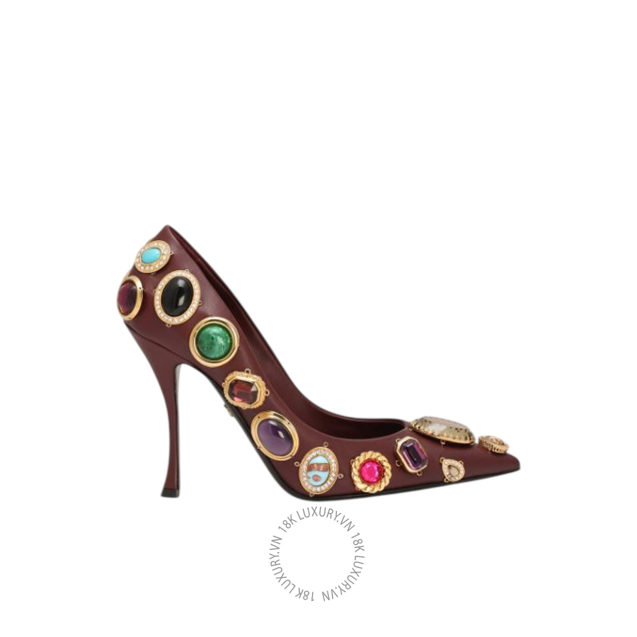Giày cao gót Dolce Gabbana Pumps with stone embroidery CD1971AP4638R306 NGDG108