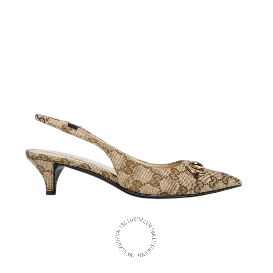 Giày Cao Gót Gucci slingback pump with Horsebit 782627 2HK80 9763 GJK040