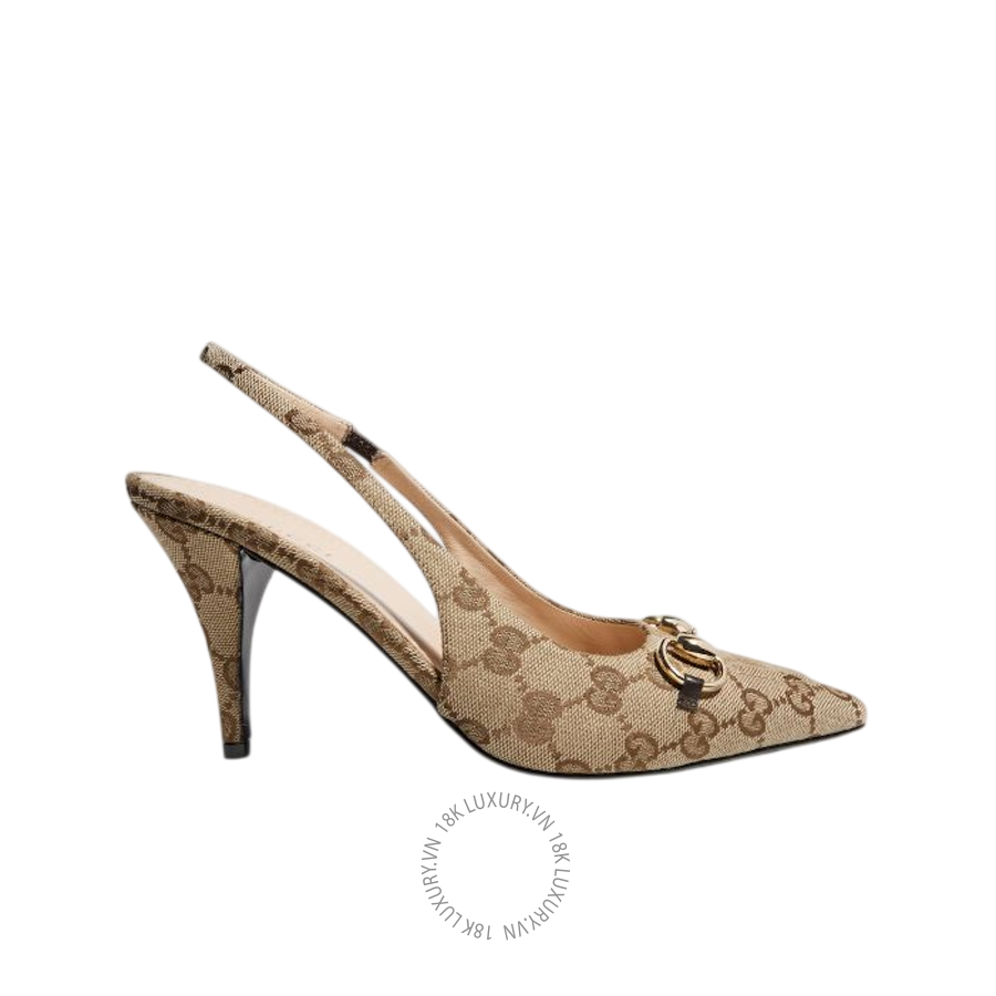 Giày Cao Gót Gucci slingback pump with Horsebit 794687 2HK80 9763 GJK039
