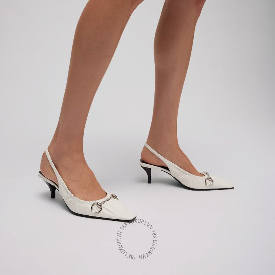 Giày Cao Gót Gucci Vittoria slingback pump with elastic A00663 AAGRI 9110 GJK203