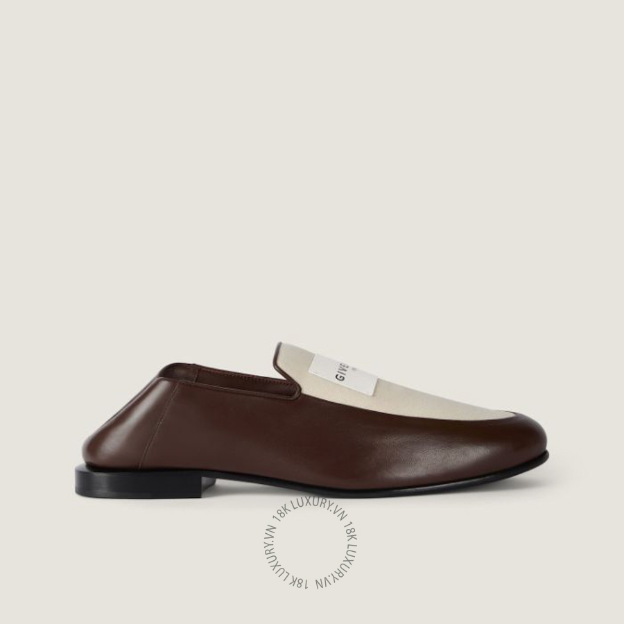 Giày loafer Givenchy label in shiny leather and canvas BH203DH1Y4-103 NDGT038