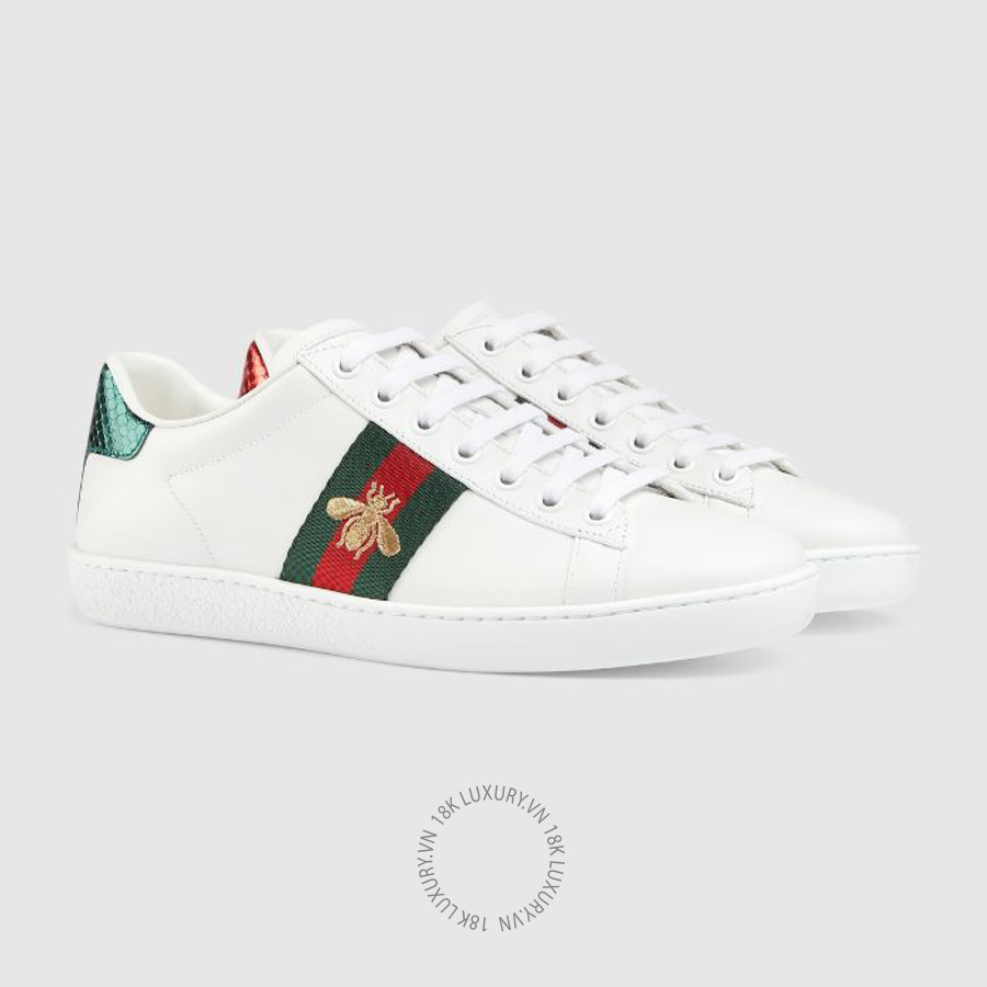 Giày Thể Thao Gucci Ace sneaker with bee 431942 02JP0 9064 GJK009