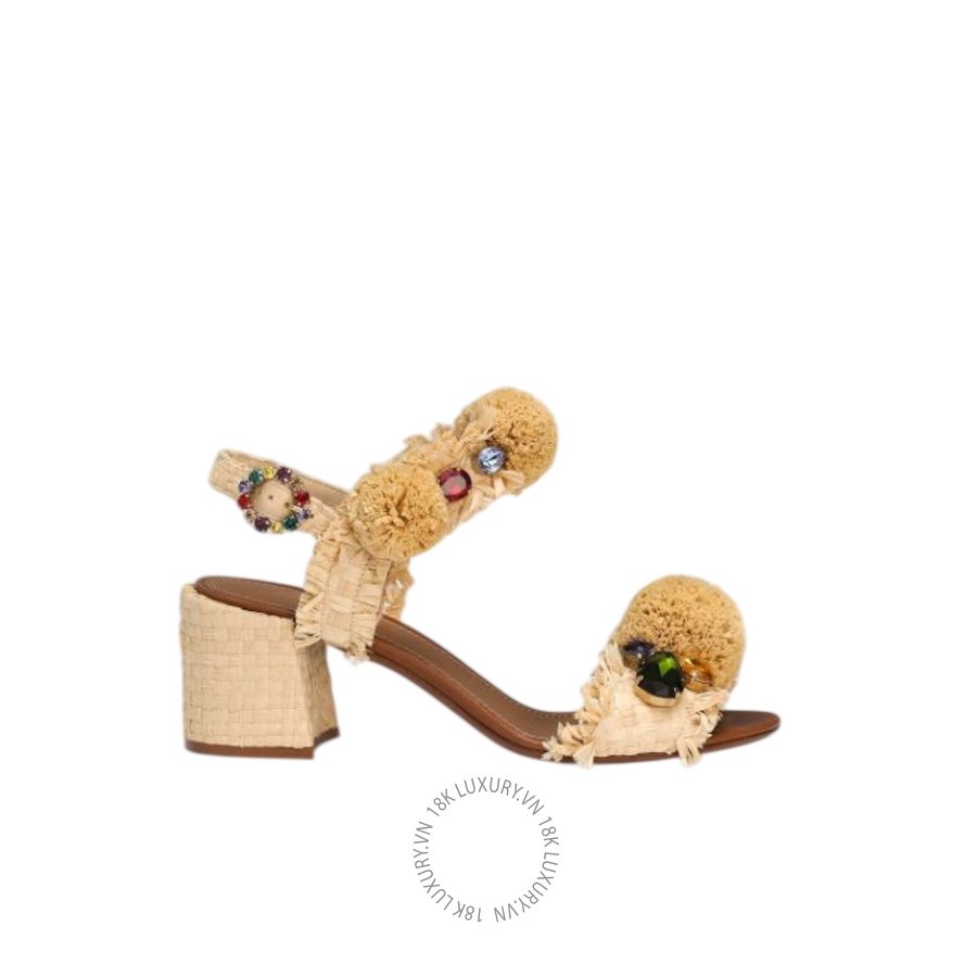 Sandal cao gót D&G Embroidered sandal with fringes CR1889AM4478B139 NGDG138