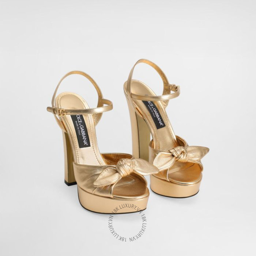Sandal cao gót D&G Mordoré nappa leather sandals CR1751A10168H945 NGDG134
