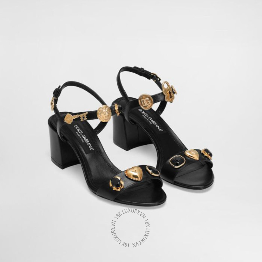 Sandal cao gót D&G Sandals with embroidery and stones CR1904AO03380999 NGDG118