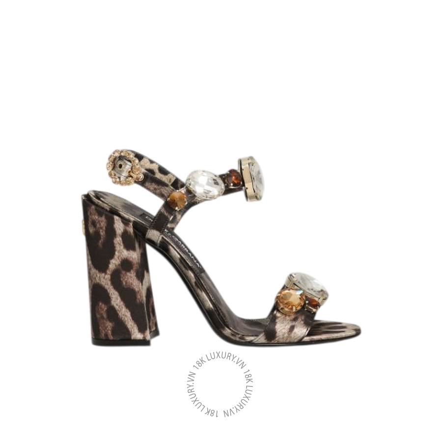 Sandal cao gót Dolce Gabbana Satin sandals with gemstone embellishment CR1802A9T45HY13M NGDG181