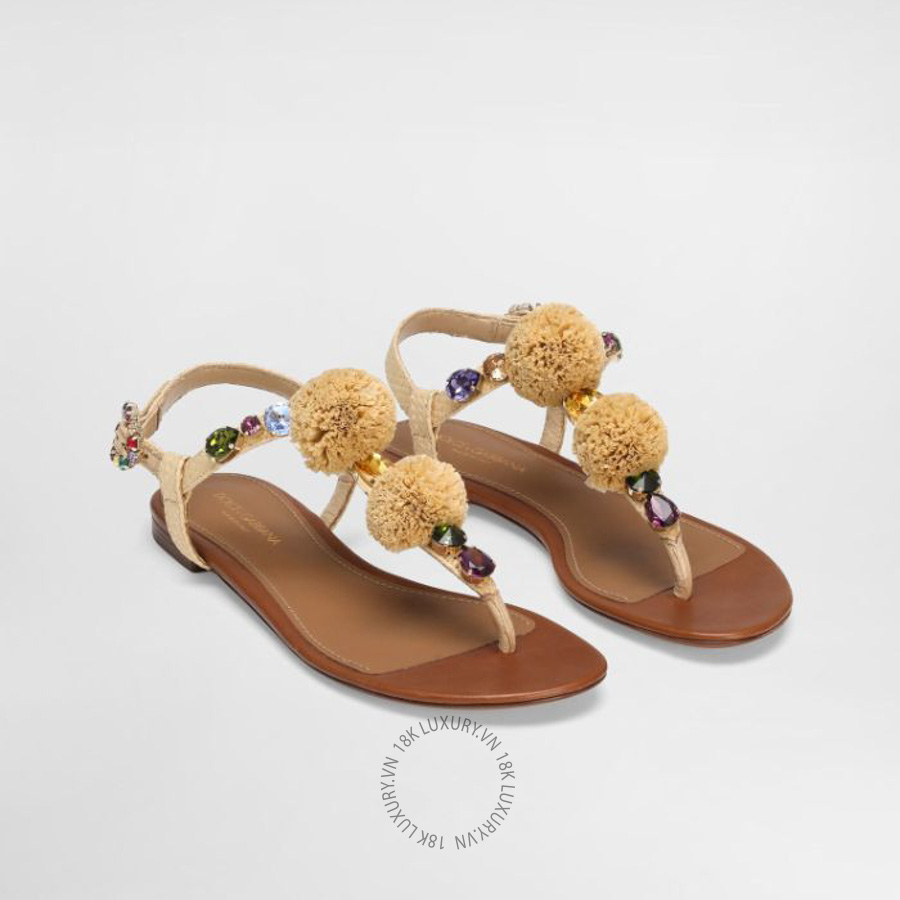 Sandal Dolce Gabbana Crochet flip-flops with stones CQ0656AG9978N084 NGDG139