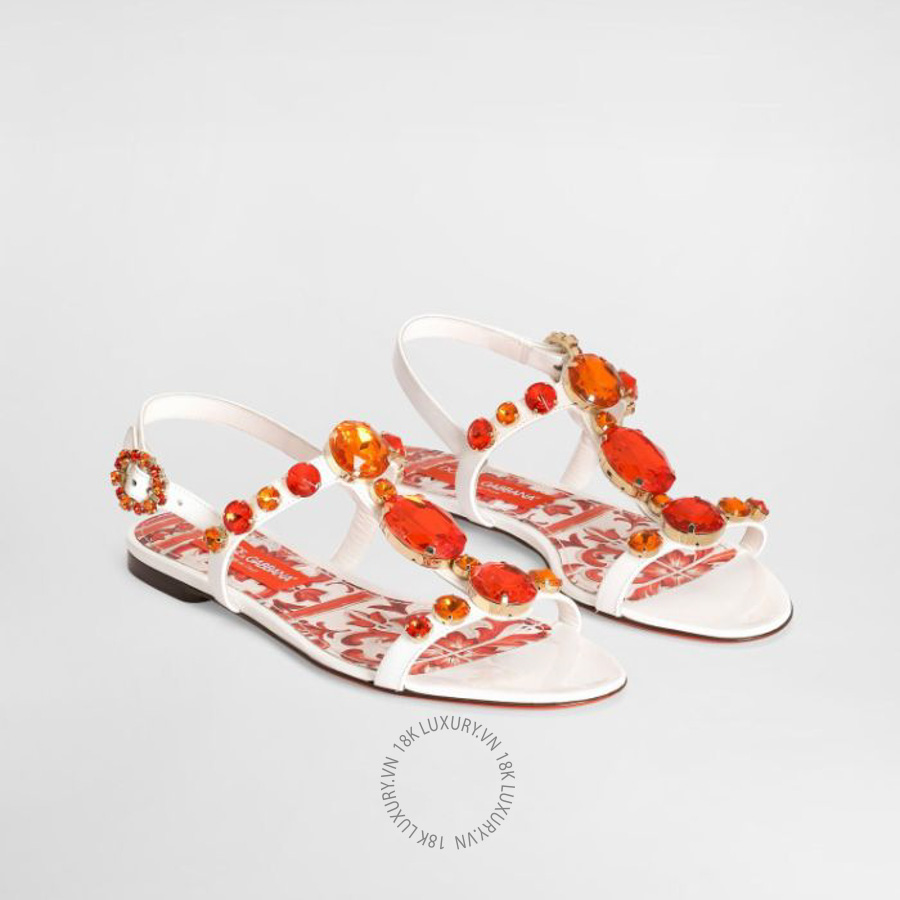 Sandal Dolce Gabbana Patent leather sandals with embroidery CQ0601AT848IH3TN NGDG039