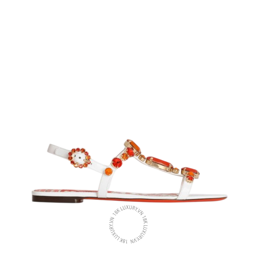 Sandal Dolce Gabbana Patent leather sandals with embroidery CQ0601AT848IH3TN NGDG039