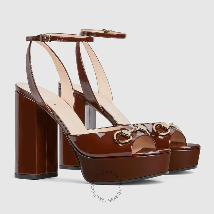 Sandals Cao Gót Gucci Horsebit platform 795224 BNC00 2212 GJK063