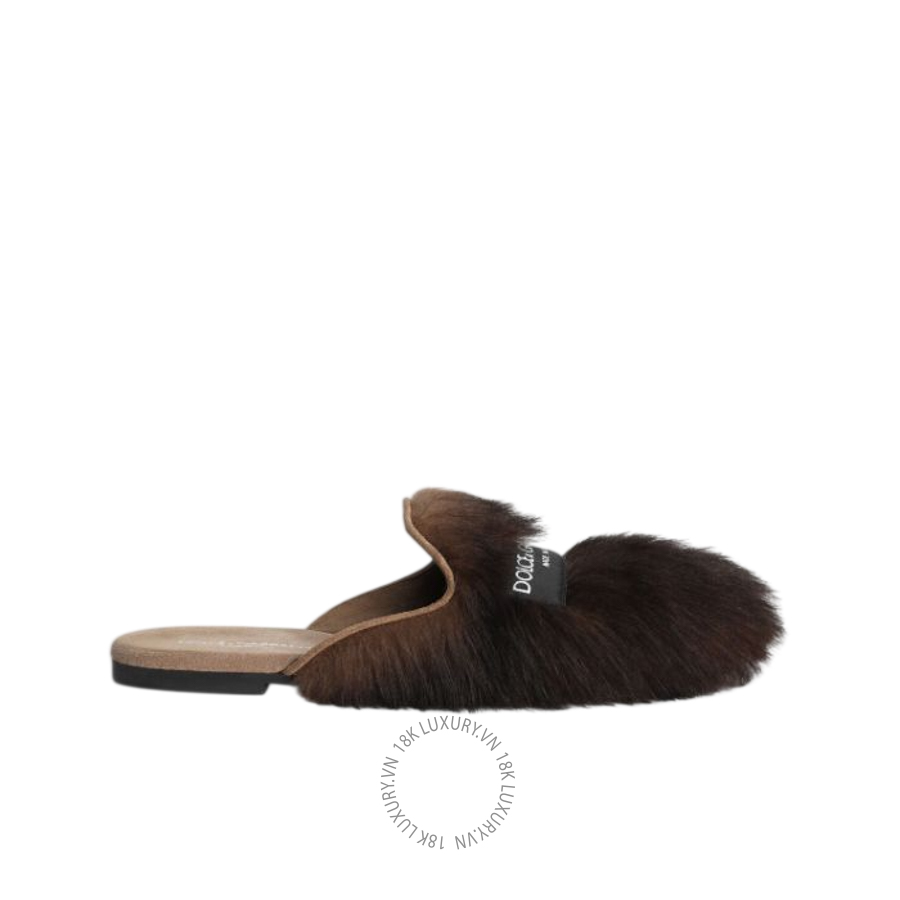Sục Dolce Gabbana Shearling and suede slippers CI0224A9Y9380093 NGDG069