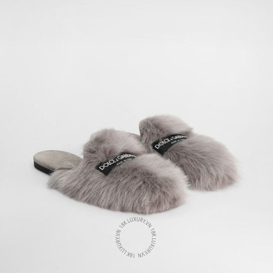 Sục Dolce Gabbana Shearling and suede slippers CI0224A9Y938H710 NGDG072