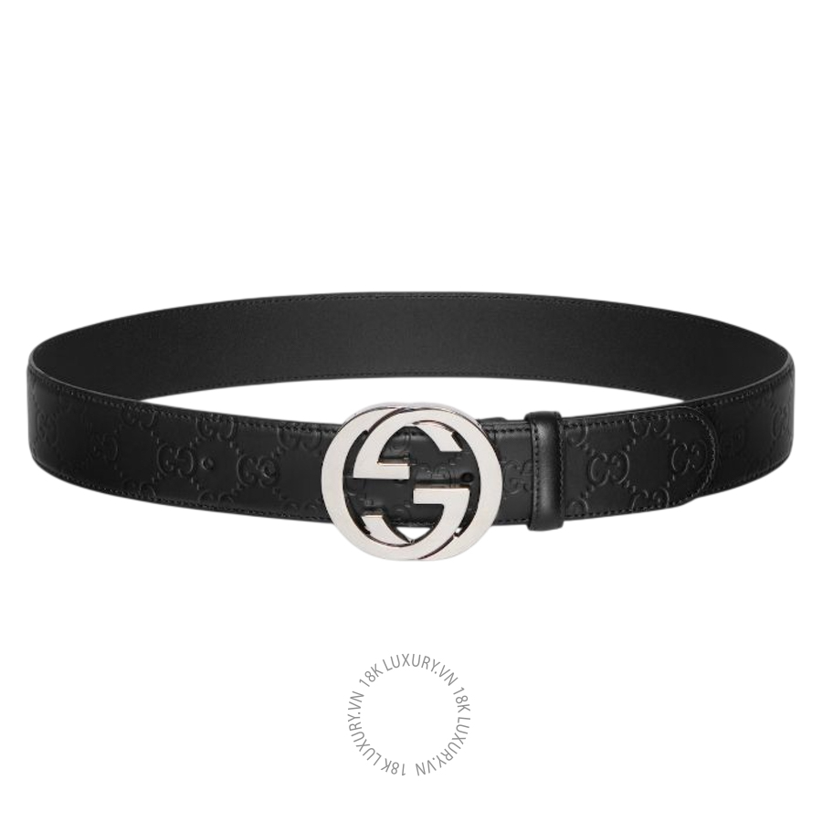 Thắt Lưng Gucci Belt with Interlocking G buckle 411924 CWC1N 1000 GTL129
