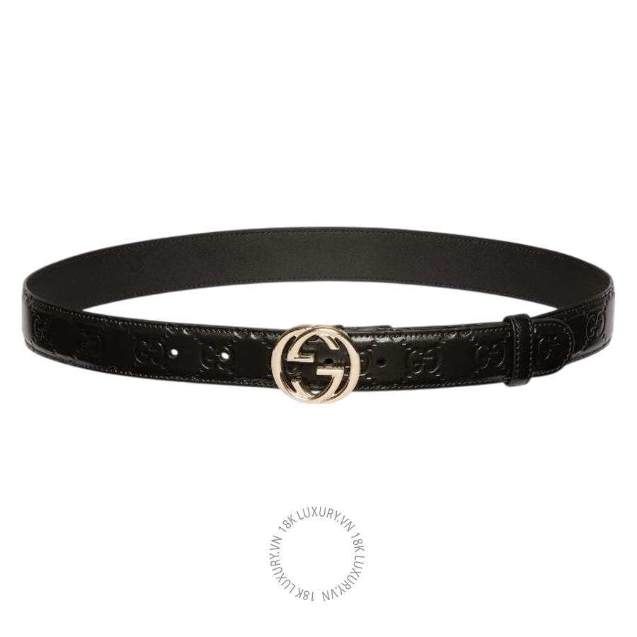 Thắt Lưng Gucci Belt with Interlocking G buckle 813008 AAD5L 1000 GTL061