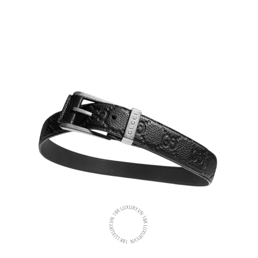 Thắt Lưng Gucci Embossed GG belt with squared buckle 835194 AAE5X 1000 GTL104