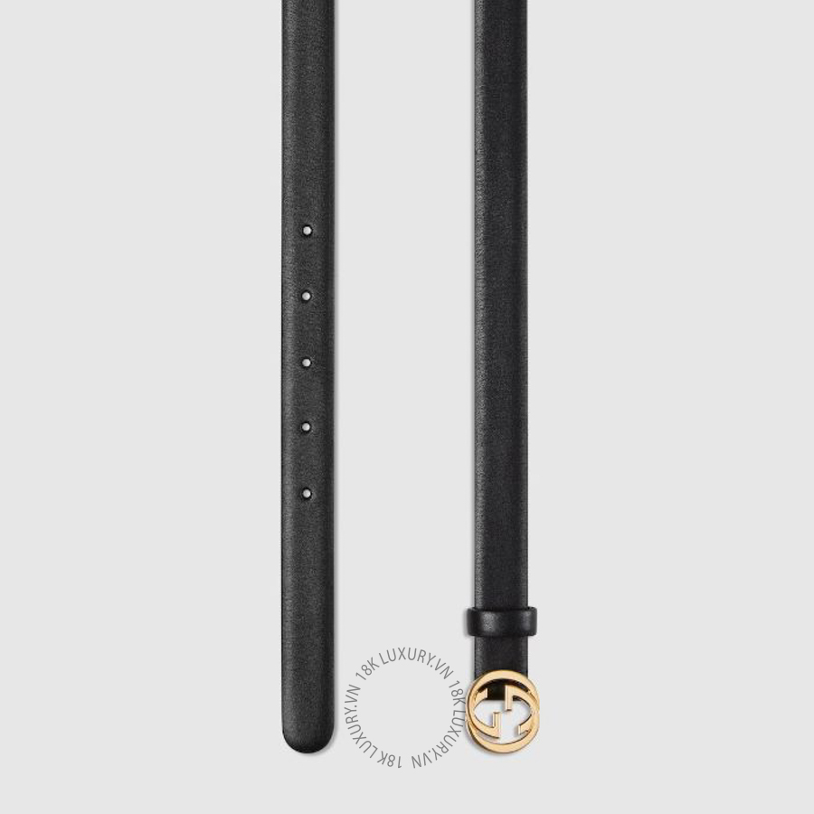 Thắt Lưng Gucci Thin belt with Interlocking G buckle 864428 CVE0G 1000 GTL031